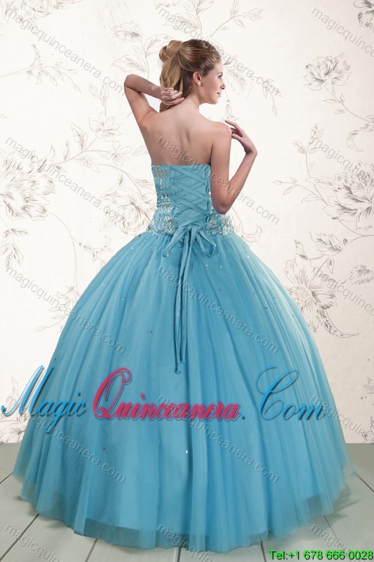 Perfect Brand New Style Ball Gown Beaded Quinceanera Dress in Baby Blue