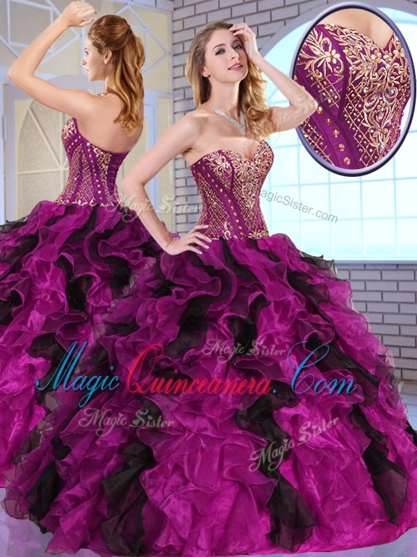 Couture Ball Gown Sweet 16 Dresses with Appliques and Ruffles