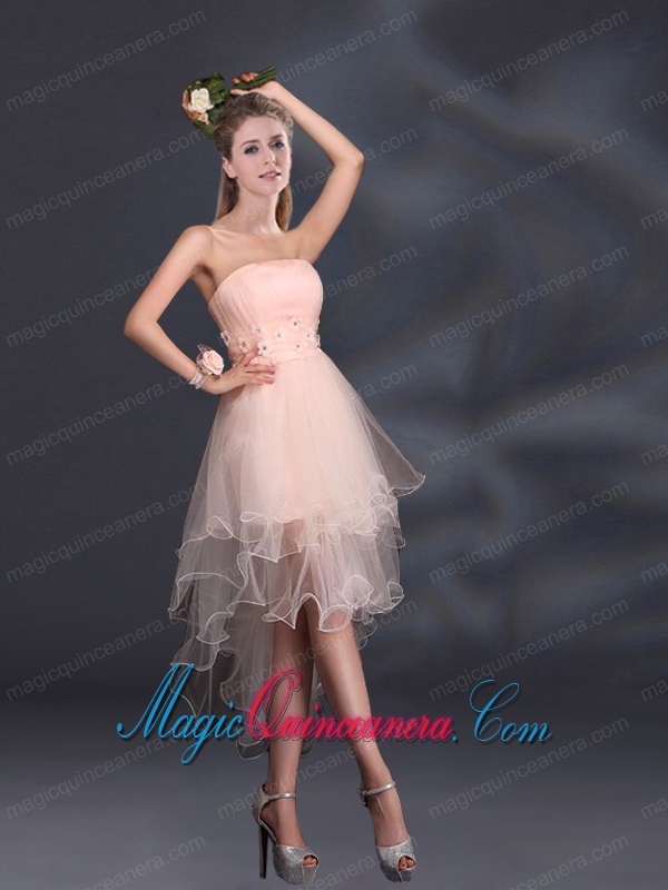 Appliques Strapless Ruffles Organza 2015 Sturning Dama Dresses