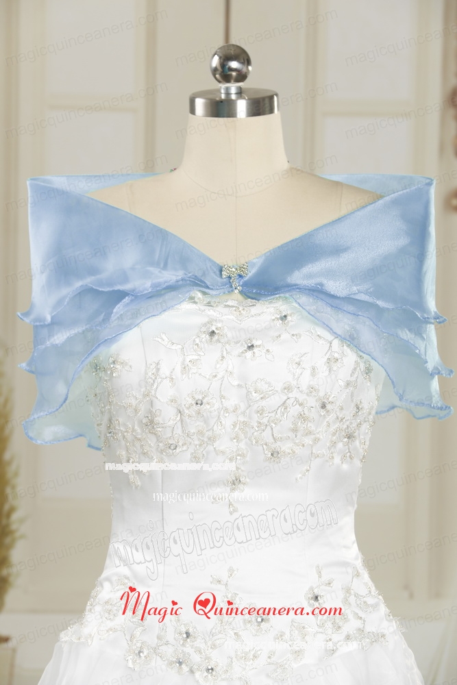 Blue 2015 Organza Beading Orange Shawls for Wedding