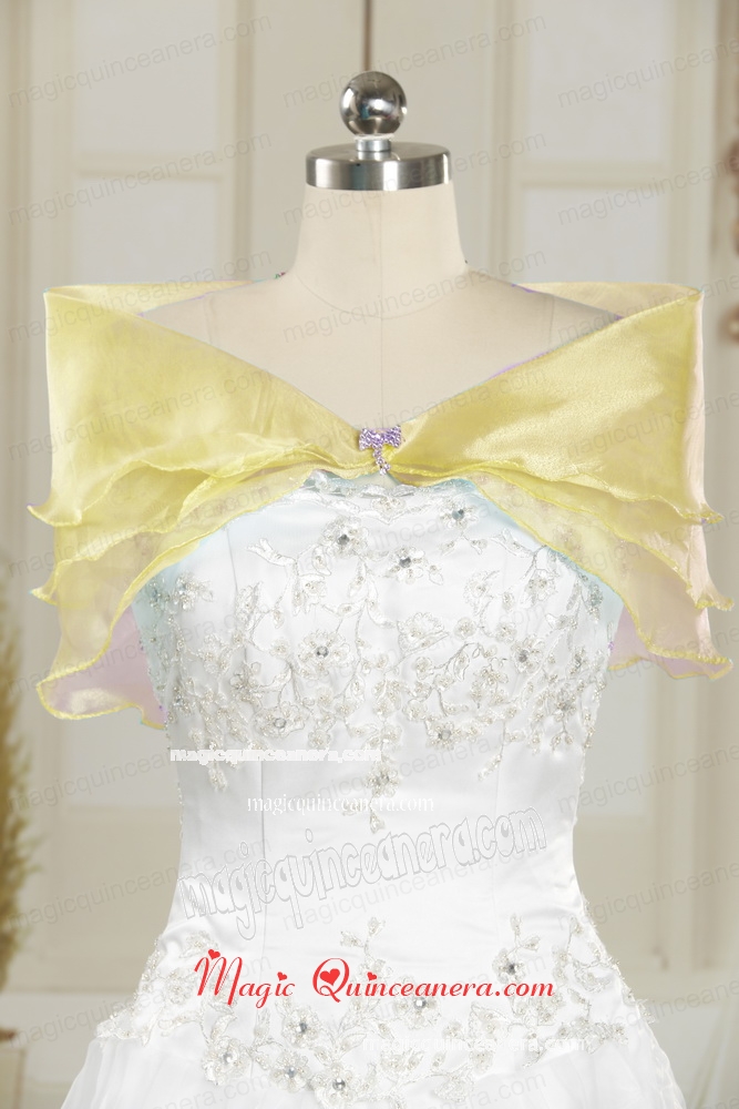 Champagne Open Front Organza Beading Shawls for Wedding