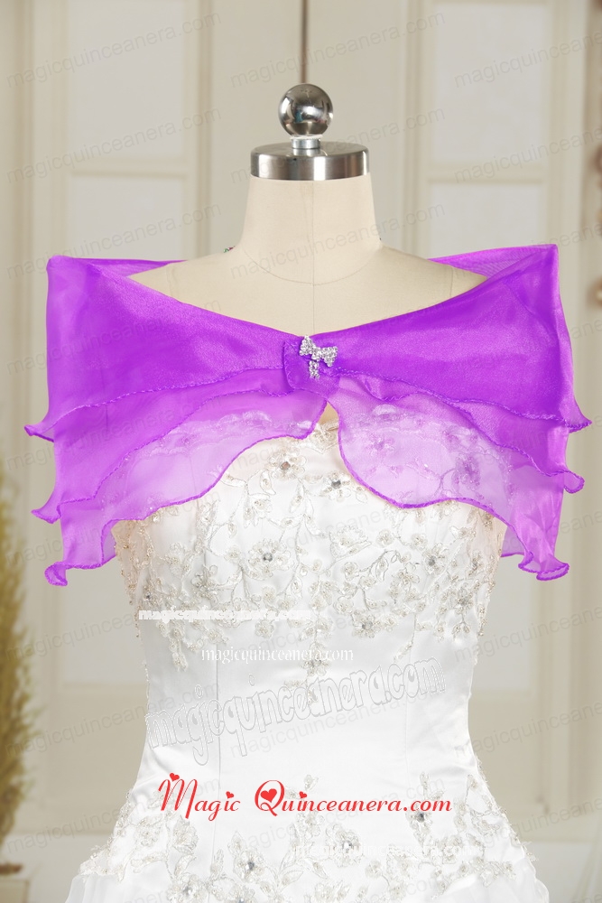 Lavender Organza Beading Shawls for Wedding