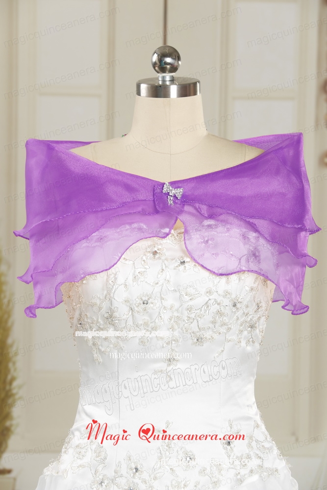 Organza Beading Purple Cheap Prom Shawls
