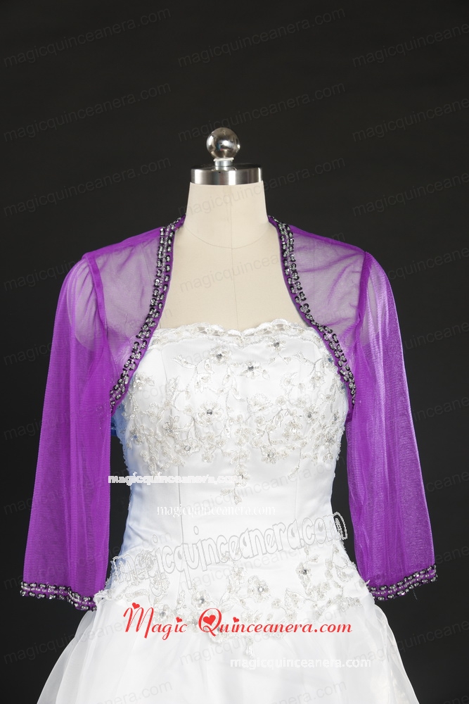 2015 Discount Royal Blue Long Sleeves Wraps with Beading