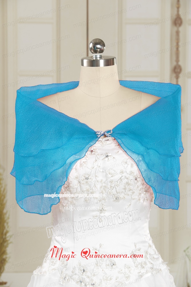 2015 Fall New Style Aqua Blue Shawls with Beading