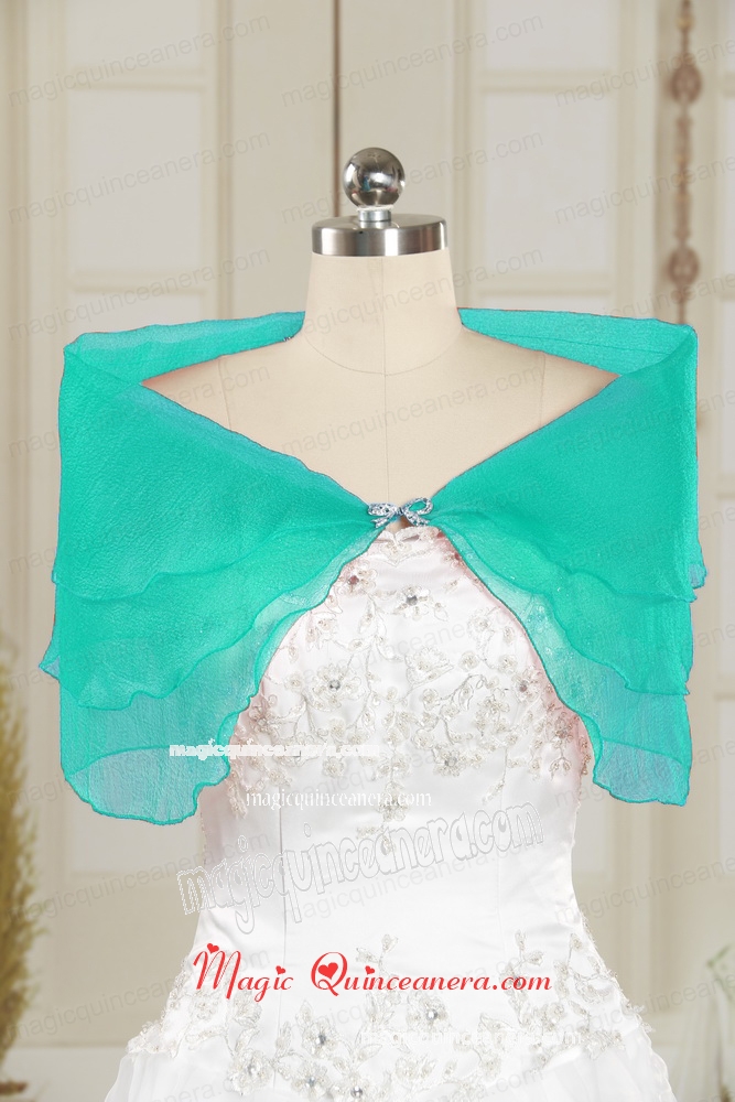 2015 Organza Beading Shawls in Yellow Green