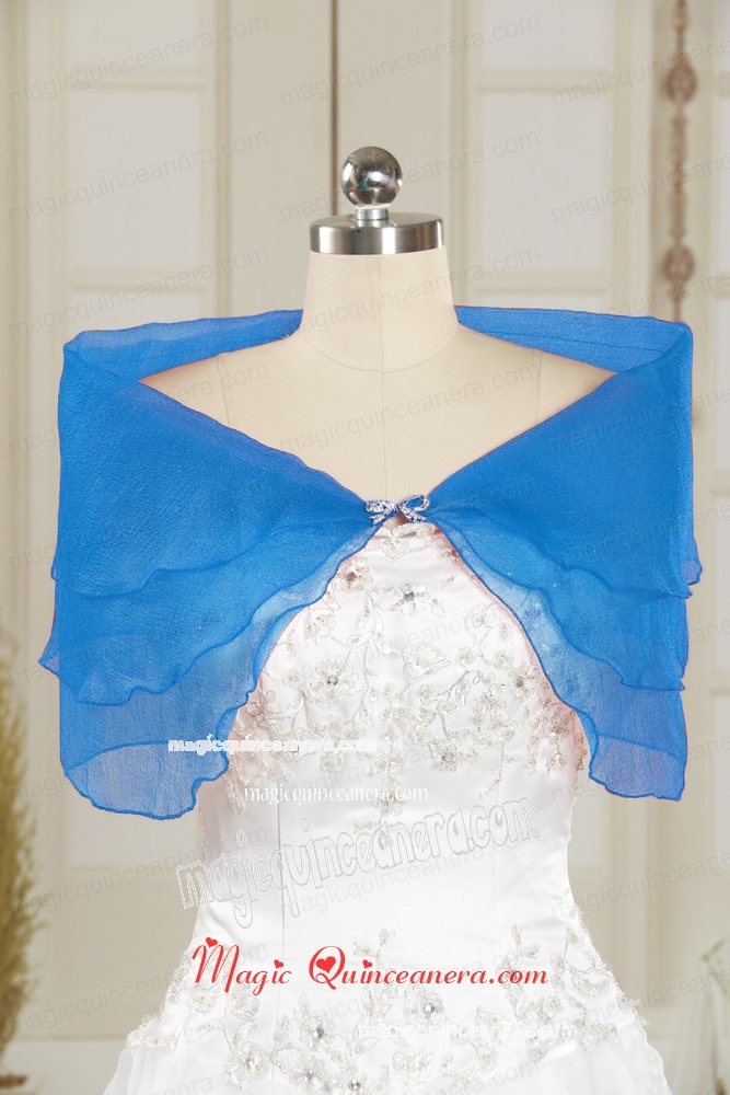 2015 Simple New Style Blue Shawls with Beading