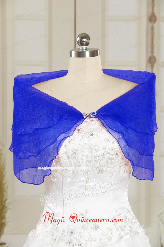 2015 Simple New Style Blue Shawls with Beading