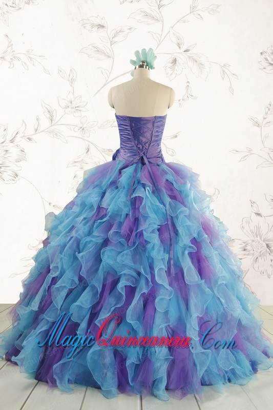 2015 New Style Multi Color Quinceanera Dresses with Beading
