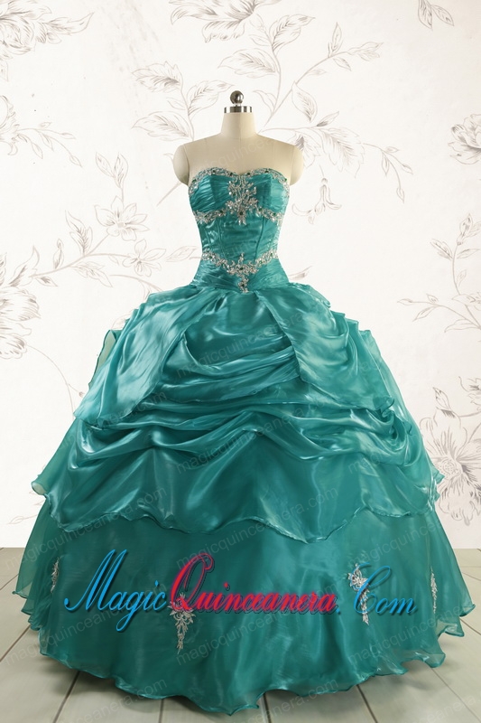 Discount Sweetheart Appliques Quinceanera Dresses for 2015