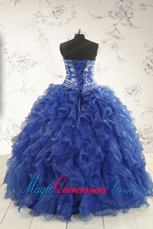 Beautiful Beading and Ruffles Quinceanera Dresses in Royal Blue