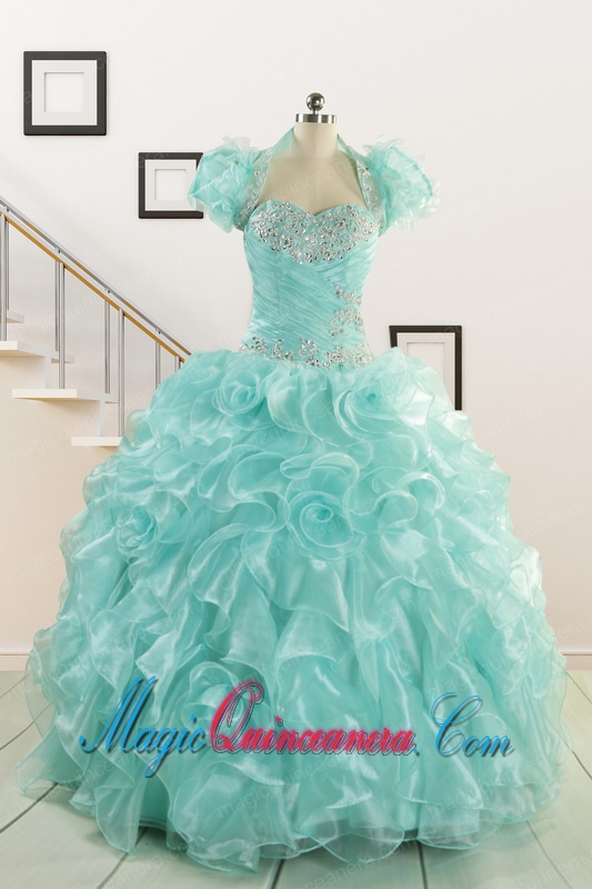 Beautiful Quinceanera Dresses with Appliques and Ruffles for 2015