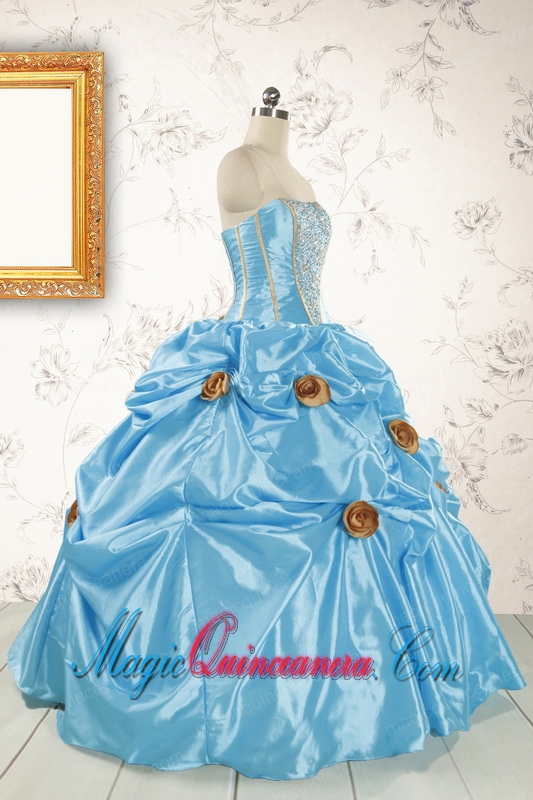 New Style Aqua Blue Quinceanera Dresses with Beading for 2015