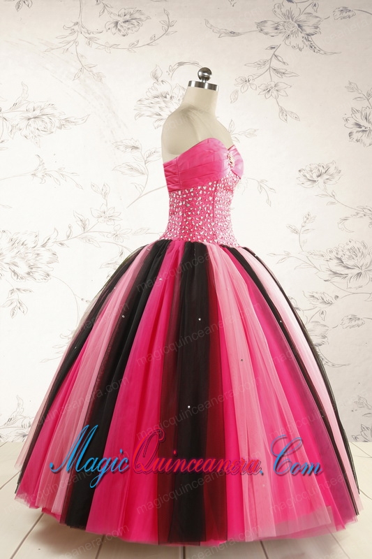 Unique Multi-color 2015 Quinceanera Dresses with Beading