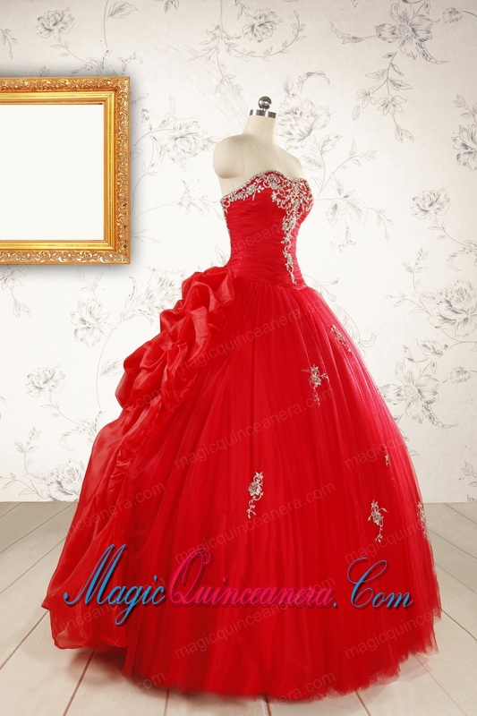 2015 Unique Sweetheart Quinceanera Dresses with Appliques