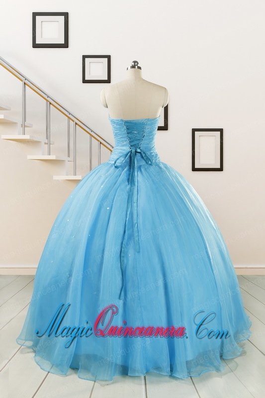 Aqua Blue Super Hot Puffy Sweet 16 Dresses for 2015