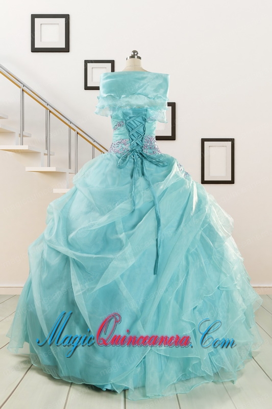 Sweetheart Organza Beading and Ruffles Quinceanera Dresses for 2015