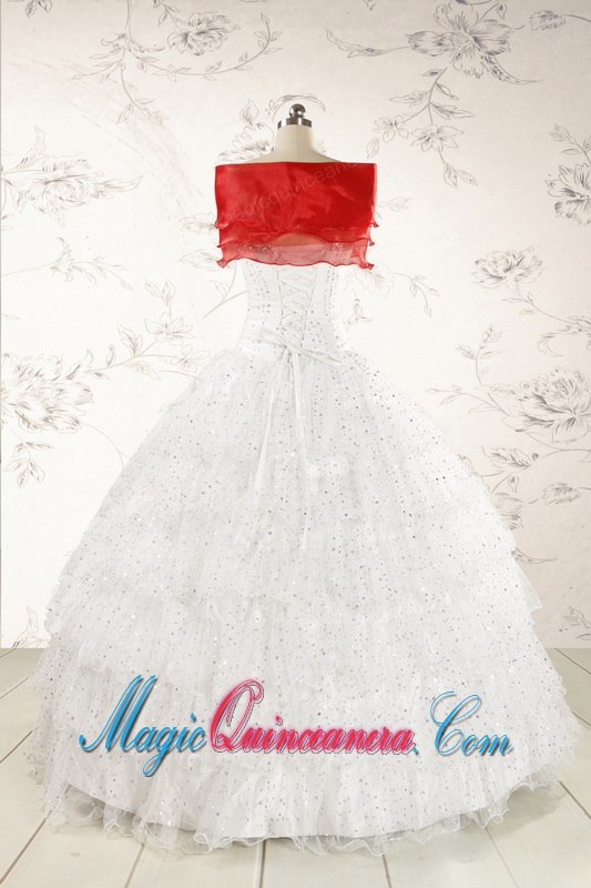 The Most Popular White Sequins Ball Gown Quinceanera Dresses for 2015