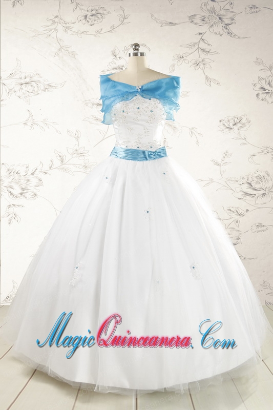 Discount White Quinceanera Dresses with Appliques
