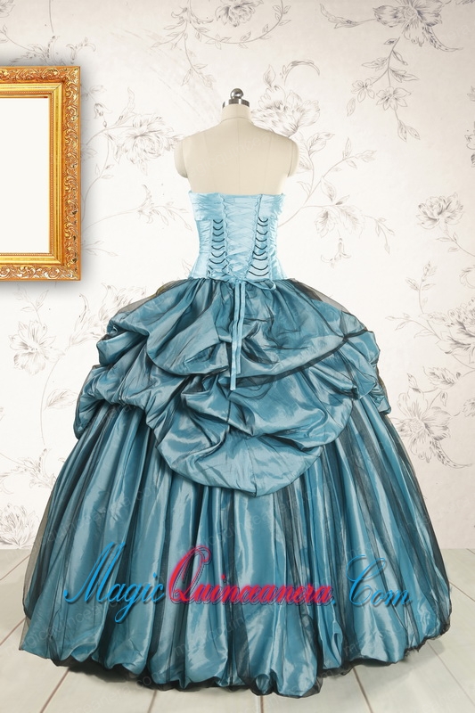 2015 Cheap Strapless Quinceanera Dresses in Teal