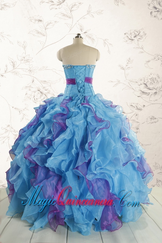 2015 New Style Multi Color Quinceanera Dresses with Beading and Ruffles