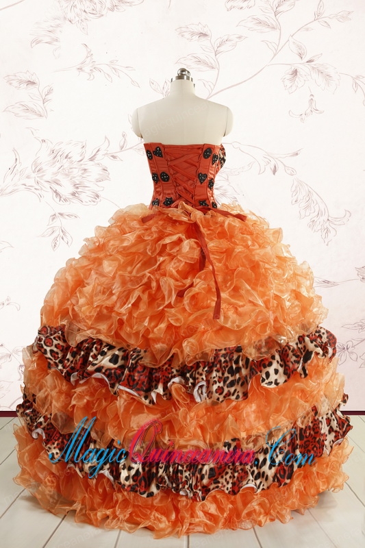 Beautiful Orange Quinceanera Dresses with Ruffles