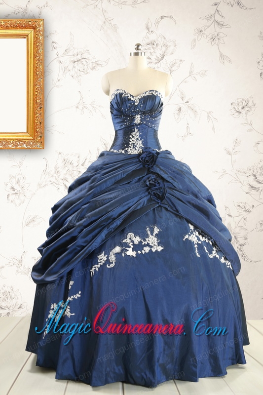 Perfect Sweetheart Navy Blue Quinceanera Dresses with Wraps