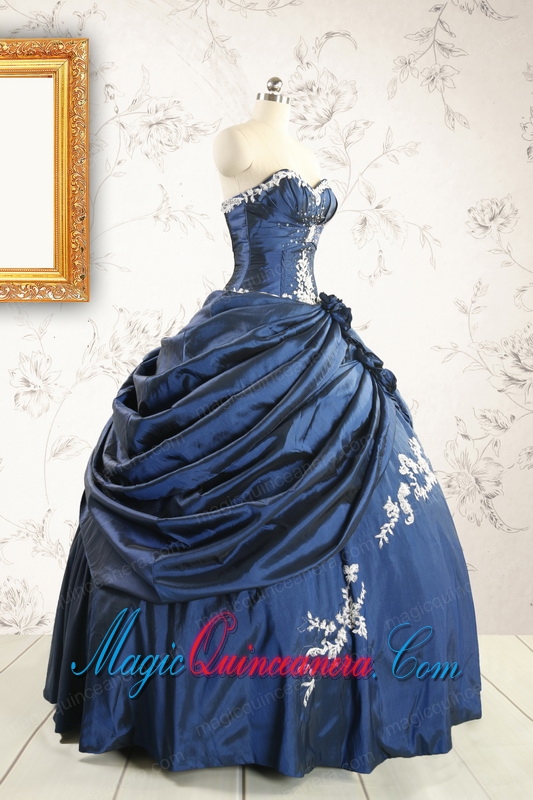 Perfect Sweetheart Navy Blue Quinceanera Dresses with Wraps