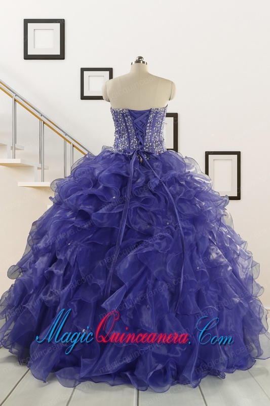 2015 Pretty Sweetheart Quinceanera Dresses with Sequins and Ruffles
