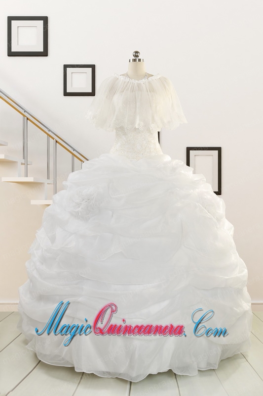2015 Puffy Strapless New Style Beading Quinceanera Dresses