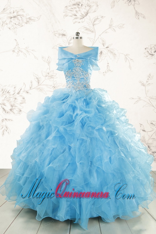 Aqua Blue Ball Gown Sweetheart Beading Sweet 16 Dresses