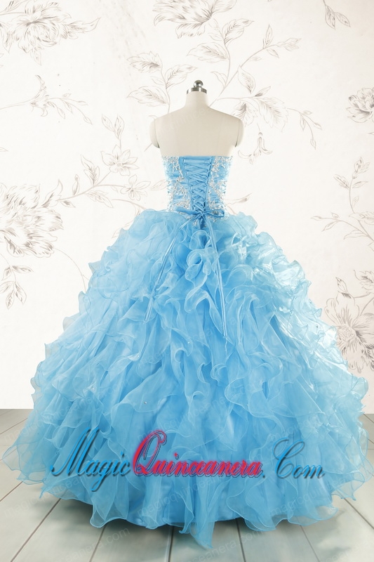 Aqua Blue Ball Gown Sweetheart Beading Sweet 16 Dresses