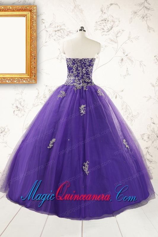 New Arrival Purple Quinceanera Dresses with Appliques and Beading