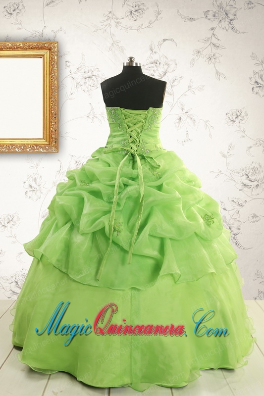 Perfect Green Quinceanera Dresses with Beading and Ruffles