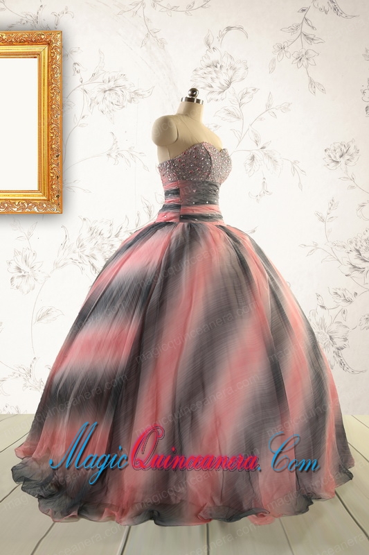 2015 Perfect Multi-color Dress For Quinceanera with Beading