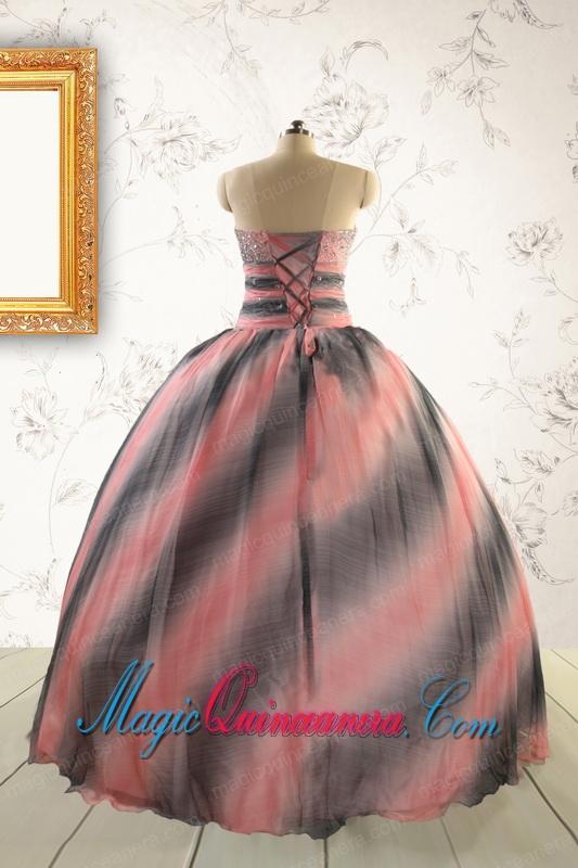 2015 Perfect Multi-color Dress For Quinceanera with Beading