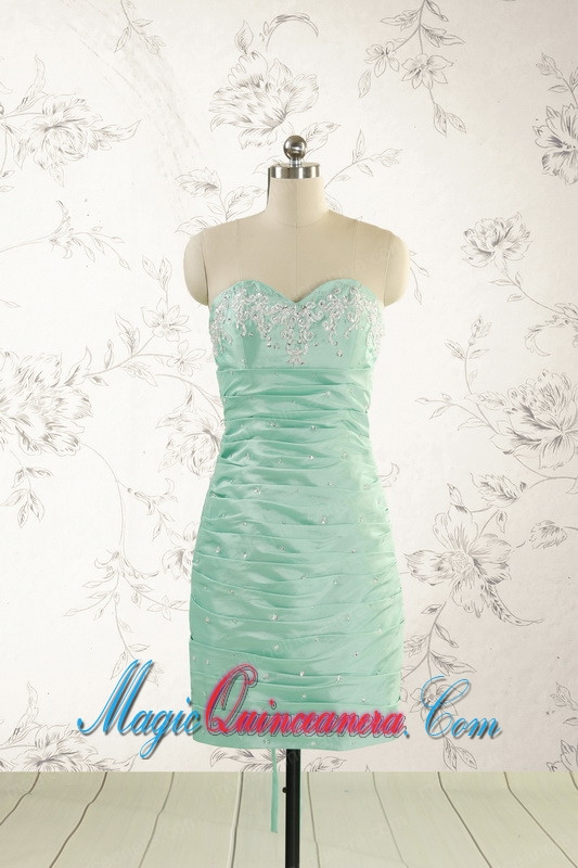 2015 Luxurious Apple Green Quinceanera Dress with Beading and Pick Up
