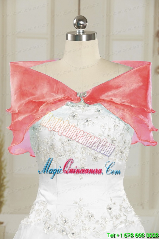 2015 Popular Watermelon Quinceanera Dresses with Strapless