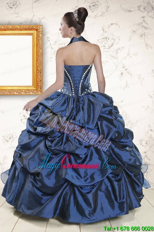 Classical Sweetheart Navy Blue Quinceanera Dresses with Beading