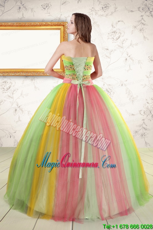 Elegant Ball Gown Sweet 16 Dresses in Multi Color for 2015