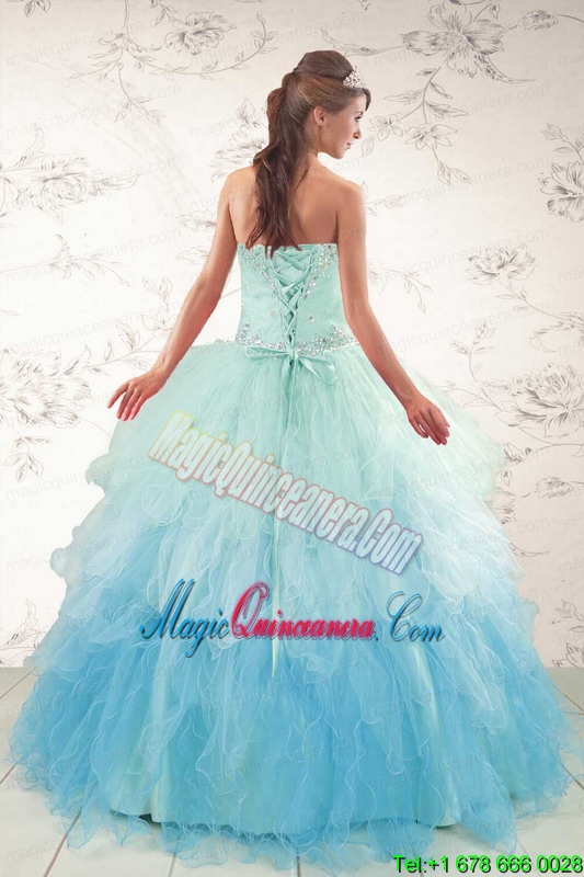 Fashionable Multi Color 2015 Quinceanera Dresses with Beading and Ruffles