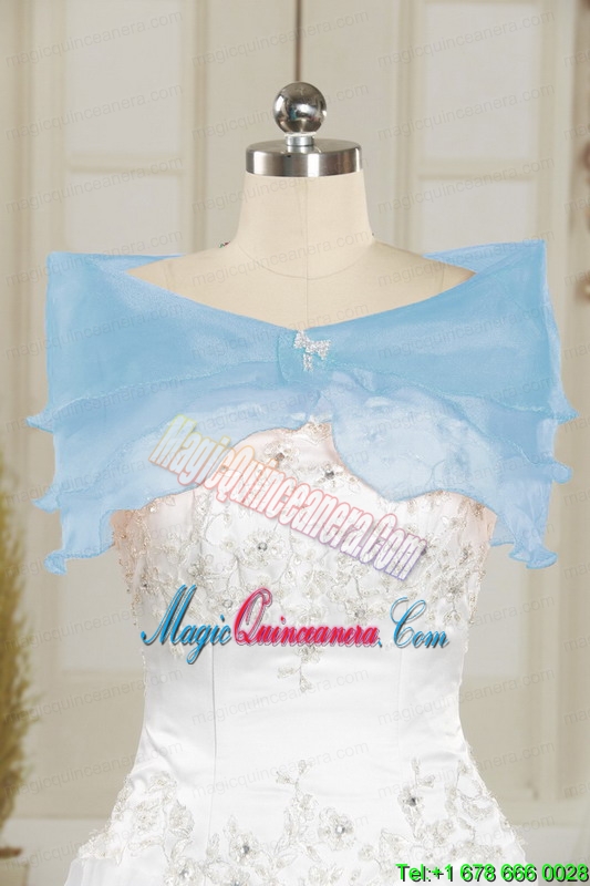 2015 Elegant Strapless Pick Ups Quinceanera Dresses in Teal
