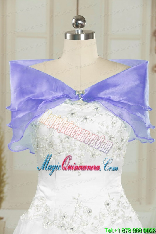 2015 Prefect Purple Sweet 15 Dresses with Embroidery and Ruffles