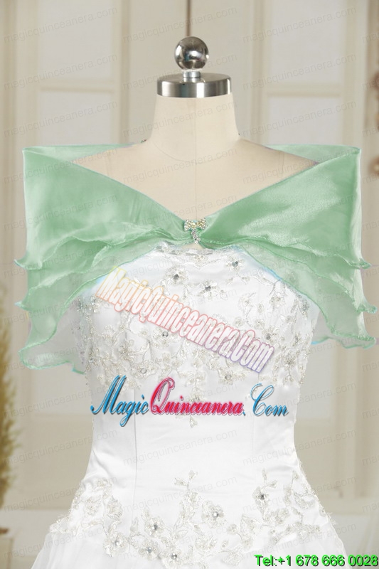 Cheap Turquoise Quinceanera Dresses with Appliques and Pick Ups
