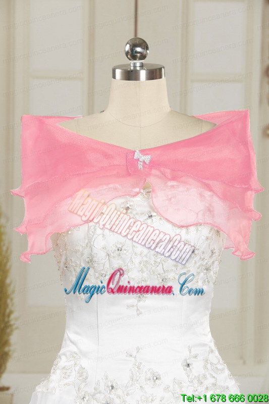 One Shoulder Beading Light Pink Quinceanera Dresses for 2015