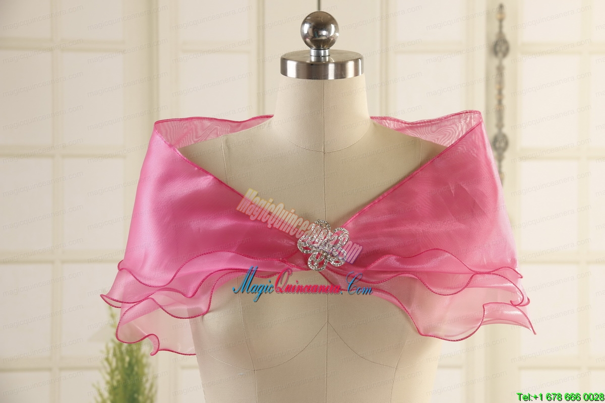 2015 Pretty Beading Quinceanera Dresses in Rose Pink