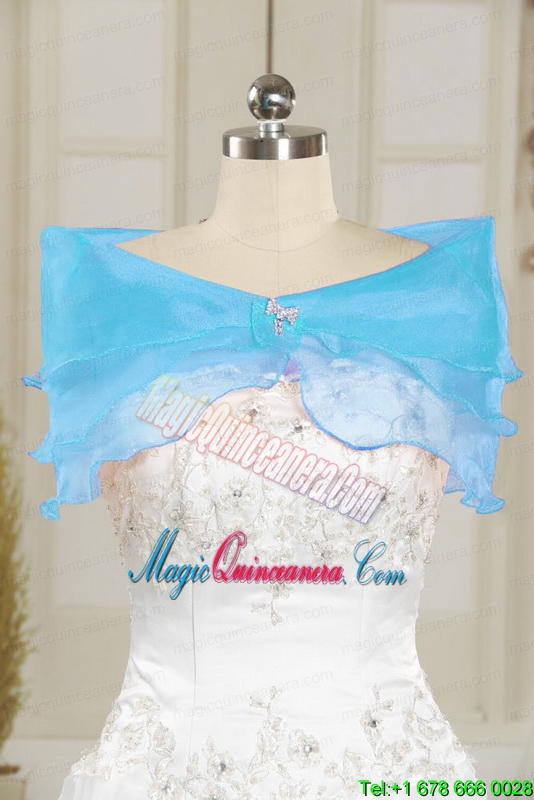 Elegant Sweetheart Embroidery Sweet 16 Dress in Blue