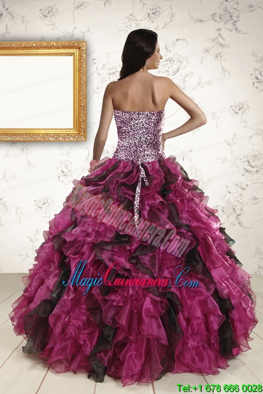 2015 New Style Sweetheart Ruffles Quinceanera Dresses in Multi Color
