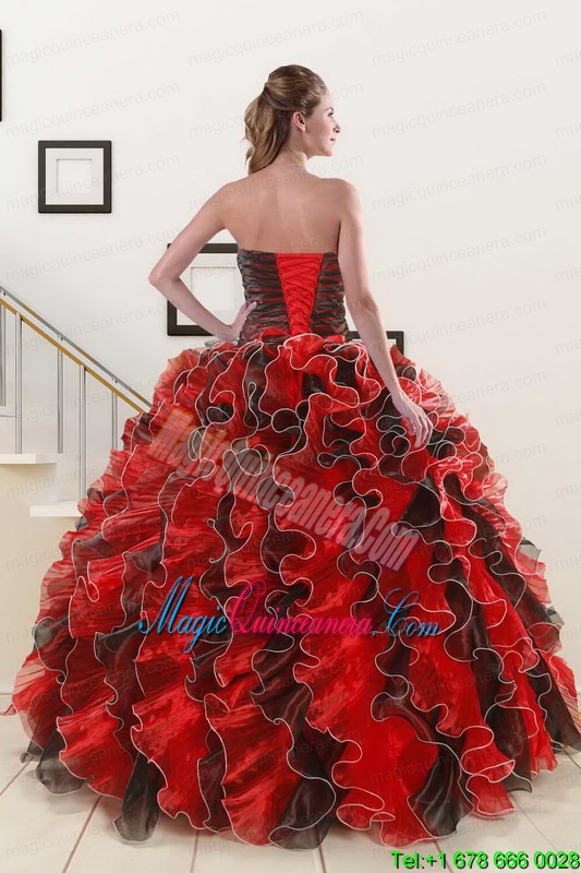Unique Beading Sweetheart Organza Quinceanera Dress in Multi Color