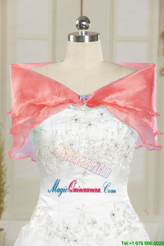 Unique Beading Sweetheart Organza Quinceanera Dress in Multi Color